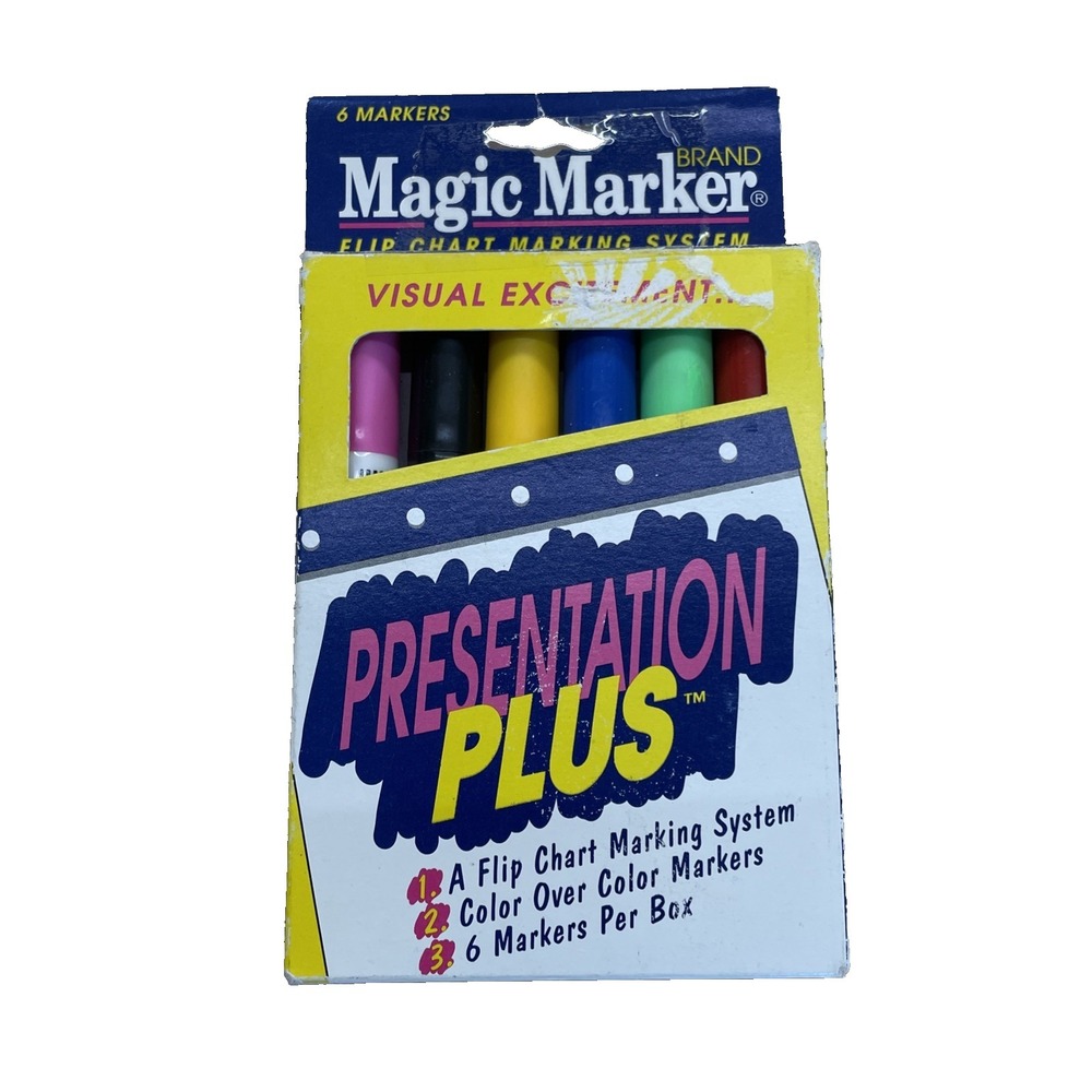 Vintage Binney & Smith Magic Marker Brand Presentation Plus Markers Color Over